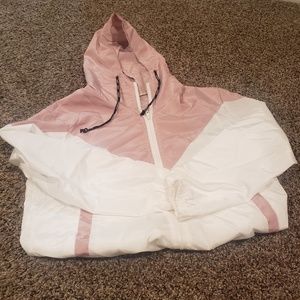 Mauve hooded wind breaker